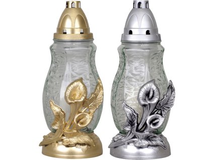 Kahanec Grave, s kalami, mix farieb zlatý/strieborný, 40 h, 110 g, 29 cm, na hrob  + praktický pomocník k objednávke