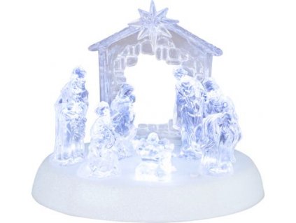 Dekorácia MagicHome Vianoce, betlehem, 7x LED, 3xAAA, akryl, 19,5x14x17,5 cm  + praktický pomocník k objednávke