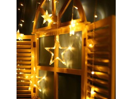 Reťaz MagicHome Vianoce Curtain, 138x LED teplá biela, s hviezdami, 230V, 8 funkcií, osvetlenie, L-220x60/90 cm  + praktický pomocník k objednávke