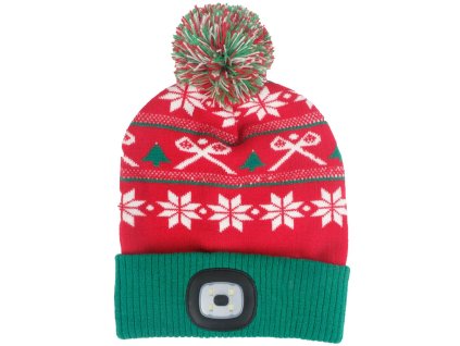 Čiapka Strend Pro X-mas zeleno-červená L, 4x SMD LED, USB nabíjanie  + praktický pomocník k objednávke
