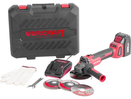 Brúska Worcraft CAG-S20LiBH ShareSYS, 115 mm, uhlová, SET v kufri, s batériou a nabíjačkou, 20V, 1x Li-ion, bezuhlíková  + praktický pomocník k objednávke