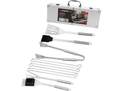 Sada náradia Strend Pro Grill, na opekanie, 12-dielna, v kufríku  + praktický pomocník k objednávke