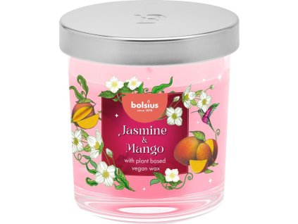 Sviečka Bolsius Floral Fusion Jazmín a Mango, vonná, 80/72 mm, v skle  + praktický pomocník k objednávke