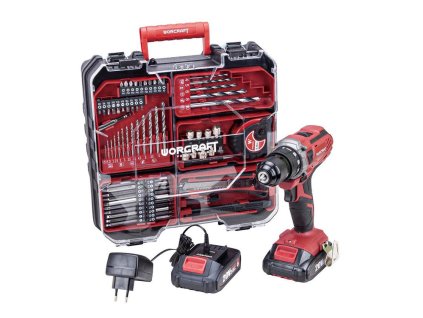 Skrutkovač Worcraft CD-S20LiWT ShareSYS, 20V Li-ion, 2x akumulátor 2.0 Ah, nabíjačka, set s príslušenstvom 74ks, v kufríku  + praktický pomocník k objednávke