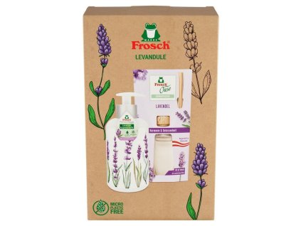 Súprava darčeková Frosch, levanduľa, difúzer a tekuté mydlo, 90 ml + 300 ml  + praktický pomocník k objednávke