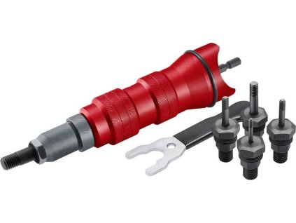 Nadstavec na vŕtačku Strend Pro Premium, 1/4", M3 - M10, nitovací, pre maticové nity, v kufri  + praktický pomocník k objednávke