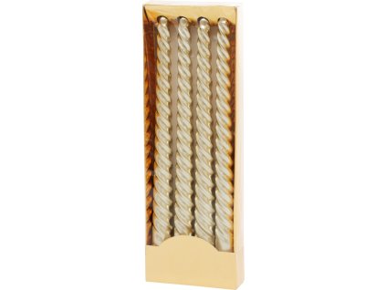 Sviečka MagicHome Vianoce, 25 cm, bal. 4 ks, šampaň, špirálová, točená  + praktický pomocník k objednávke
