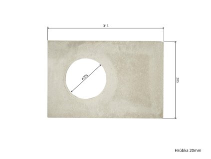 Šamot 31,5 x 20,5 x , priemer otvoru 10,5 cm  + praktický pomocník k objednávke