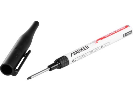 Značkovač Strend Pro, hĺbkový, čierny, extra dlhý hrot  + praktický pomocník k objednávke