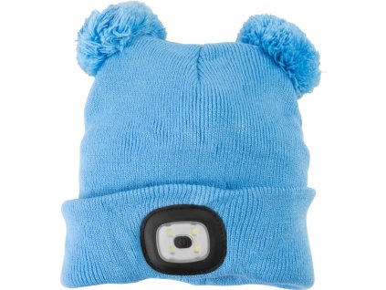 Čiapka Strend Pro kid modrá M, s brmbolcami, 4x SMD LED, USB nabíjanie  + praktický pomocník k objednávke