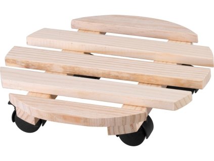 Podstavec Strend Pro, 30x7 cm, pod kvetináč, na kolieskach, posuvný, stojan, max. 50 kg, drevo, okrúhly  + praktický pomocník k objednávke