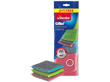 Drôtenka Vileda Power Inox Colors 2+1 ks  + praktický pomocník k objednávke