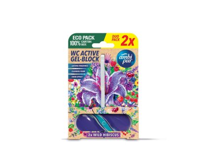 Ambipur WC Active gel-blok divoký ibišek 2x45g  + praktický pomocník k objednávke