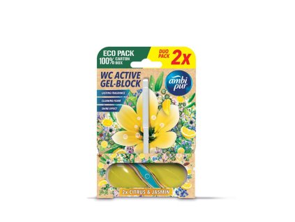 Ambipur WC Active gel-blok citron a jasmín 2x45g  + praktický pomocník k objednávke