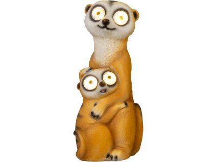 Dekorácia Strend Pro Garden, surikaty, solárna, 4xLED, 12x11x27,5 cm  + praktický pomocník k objednávke