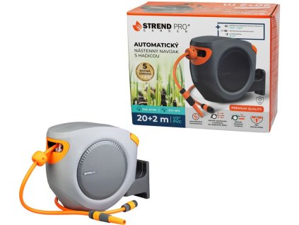 Navíjač Strend Pro Premium, na stenu, automatický 1/2", so záhradnou hadicou L-20+2 m  + praktický pomocník k objednávke