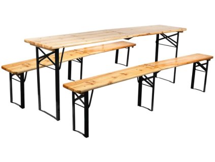 Set pivný DORTMUND Max3 Slim, stôl 220x50x76,5 cm, 2x lavica 220x25x46,5 cm, drevo 27 mm  + praktický pomocník k objednávke