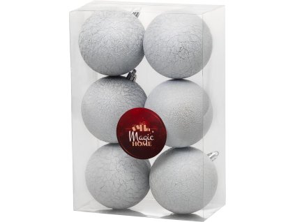 Gule MagicHome Vianoce, 6 ks, šedé, na vianočný stromček, 8 cm  + praktický pomocník k objednávke