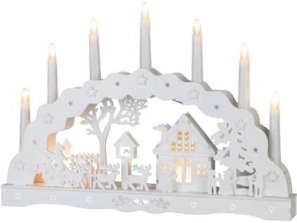 Dekorácia MagicHome Vianoce, domček, plast, 10xLED teplá biela, 45x5.2x31 cm, 2xAA  + praktický pomocník k objednávke
