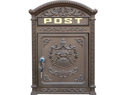 Schránka Edgar 315x95x445 mm, poštová, hnedá  + praktický pomocník k objednávke