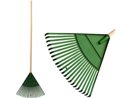 Hrable na lístie Strend Pro R121.WH, 22 lamelové, vejárové, drevená násada 1300 mm, mix farieb  + praktický pomocník k objednávke