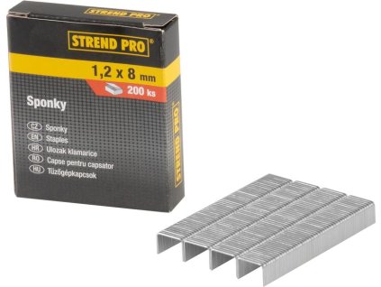 Spony Strend Pro KF1062-06, 8 mm, sponky do sponkovačky, 1.2 mm, bal. 200 ks  + praktický pomocník k objednávke