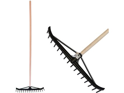 Hrable na seno Longbow 16 zubé, plastové, na lístie, drevená násada  + praktický pomocník k objednávke