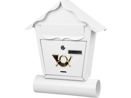 Schránka NESTOR, 370x100x440 mm, poštová, s rúrou na noviny, biela  + praktický pomocník k objednávke