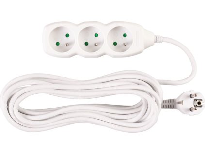 Kábel DG-F803B L-5 m, predlžovací, biely, 3x zásuvka, new edition  + praktický pomocník k objednávke
