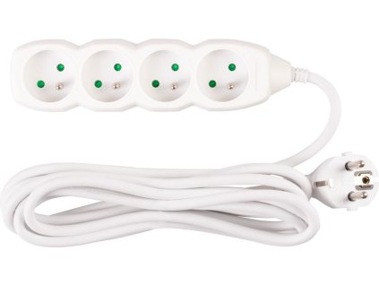 Kábel DG-F804B L-3 m, predlžovací, biely, 4x zásuvka, new edition  + praktický pomocník k objednávke