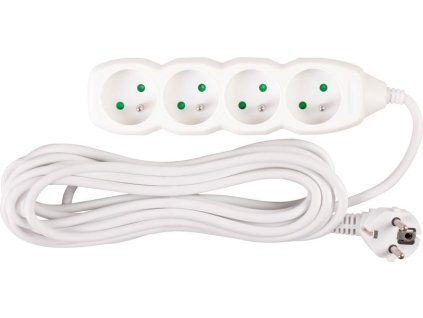 Kábel DG-F804B L-5 m, predlžovací, biely, 4x zásuvka, new edition  + praktický pomocník k objednávke
