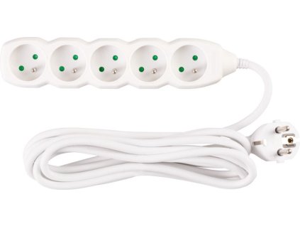 Kábel DG-F805B L-3 m, predlžovací, biely, 5x zásuvka, new edition  + praktický pomocník k objednávke