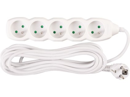 Kábel DG-F805B L-5 m, predlžovací, biely, 5x zásuvka, new edition  + praktický pomocník k objednávke