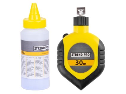 Šnúra murárska Strend Pro G536 L-30 m, s navíjačom + modrý murársky značkovací púder (prášok)  + praktický pomocník k objednávke
