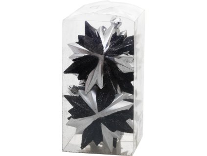 Ozdoba MagicHome Vianoce, 6 ks, čierno - strieborná, 8x9,5 cm  + praktický pomocník k objednávke