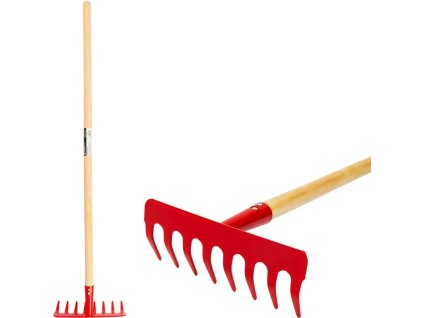 Hrabličky záhradné Strend Pro Herrison 813-04, Hrable, kovové, 8 zubé, hrable, drevená násada 900 mm, mini  + praktický pomocník k objednávke
