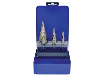 Sada stupňovitých vrtákov Strend Pro SS652, 4-12, 4-20, 4-32 mm, HSS 6542 špirálový, do kovu, professional  + praktický pomocník k objednávke