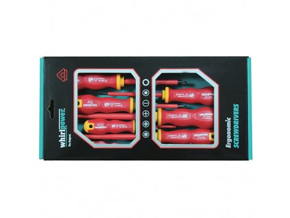Sada skrutkovačov Whirlpower. 102-105, elektrikárska, 5 dielna, VDE 1000, Ergonomic  + praktický pomocník k objednávke