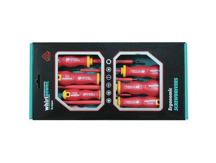 Sada skrutkovačov Whirlpower. 102-105, elektrikárska, 5 dielna, VDE 1000, Ergonomic  + praktický pomocník k objednávke