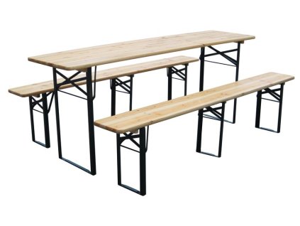 Set pivný DORTMUND Max, stôl 220x70x75 cm, 2x lavica 220x25x47 cm, drevo 27 mm  + praktický pomocník k objednávke