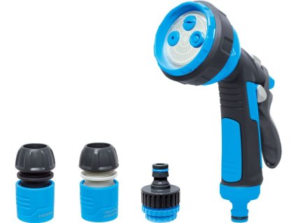 Sada zavlažovacia AQUACRAFT. 770531, Classic, záhradná, na hadicu, pištoľ X4 vzory, STOP spojka 1/2", adaptér  + praktický pomocník k objednávke