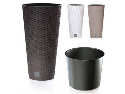 Kvetináč RATO Tubus 400, mocca, vložka + praktický pomocník k objednávke