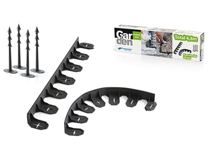 Obruba Garden Border 0645, 4,8 m, čierna, 24 tŕňov  + praktický pomocník k objednávke