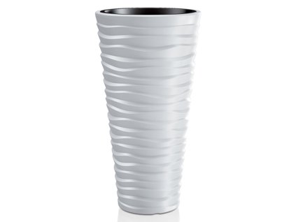 Kvetinac SAND Slim 400, 390x750 mm, biely, vložka + praktický Darček k objednávke