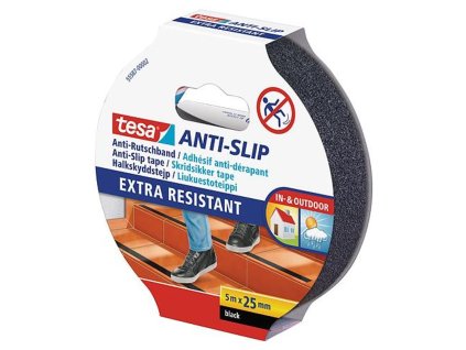 Páska tesa. Anti-slip, protišmyková na schody, lepiaca, čierna, 25 mm, L-5 m  + praktický pomocník k objednávke