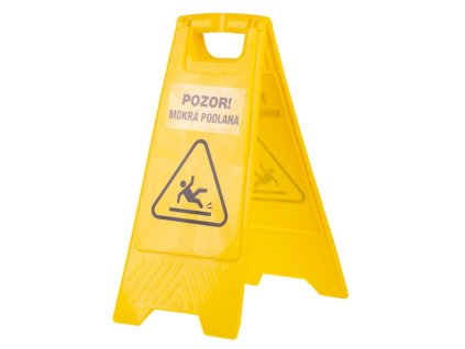 Tabuľa výstražná "POZOR, MOKRÁ PODLAHA", 60x30 cm, s nálepkami  + praktický pomocník k objednávke