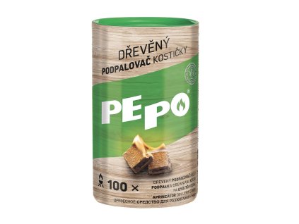 Podpalovac PE-PO®, drevný, kocky, 100 podpalov + praktický Darček k objednávke