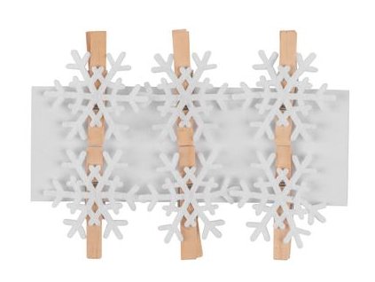 Dekorácia MagicHome Vianoce Woodeco, Snehová vločka, 4 cm  + praktický pomocník k objednávke