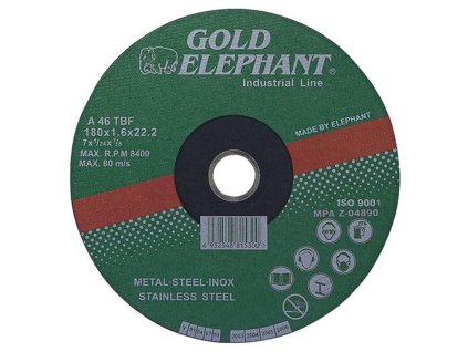 Kotúč Gold Elephant 41AA 125x1,0x22,2 mm, rezný na kov a nerez A46TBF  + praktický pomocník k objednávke