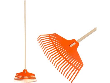 Hrable na lístie Strend Pro R132, 23 zubé, 42 cm, plastové, drevená násada 1500 mm, celková dĺžka 163cm  + praktický pomocník k objednávke